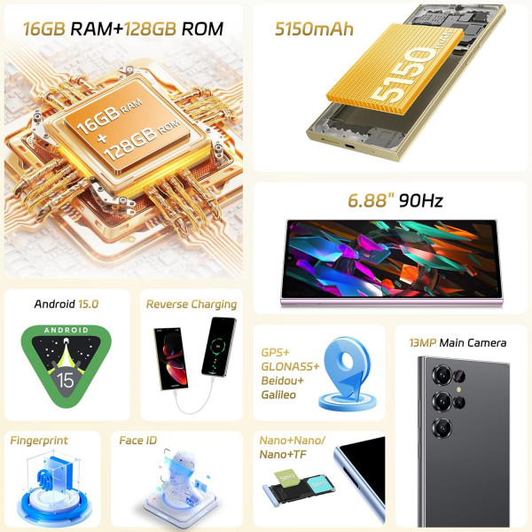 Смартфон Oukitel C61 6.88" HD+ /4GB/128GB/ T606 /5150mAh/ 13+5Мп / Black