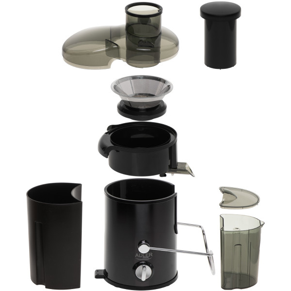 Соковитискач Adler AD 4132 dark inox 600Вт/ контейнер для соку-0,45л/ контейнер для м'якоті-1,5л