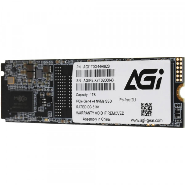 SSD 1Tb AGI AI828 M.2 2280 PCIe Gen 4x4 NVMe 1.4 3D NAND, Retail