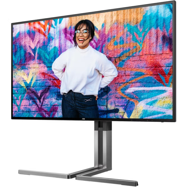TFT 27" AOC U27U3CV, Nano IPS, 2хHDMI, DP, USB-C, USB-hub, HAS, Pivot, кол., чорно-срібл