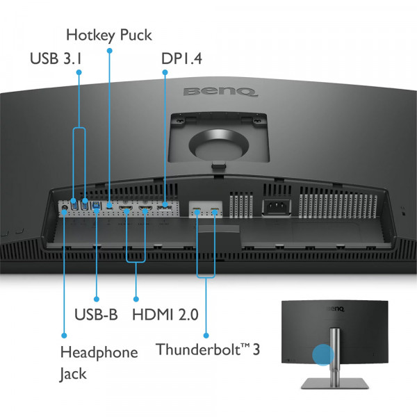 TFT 27" BenQ PD2725U, IPS, 4K UHD, DHDR400, 2xHDMI, DP, 2xThunderbolt 3 (USB-C), USB-hub, HAS, кол.