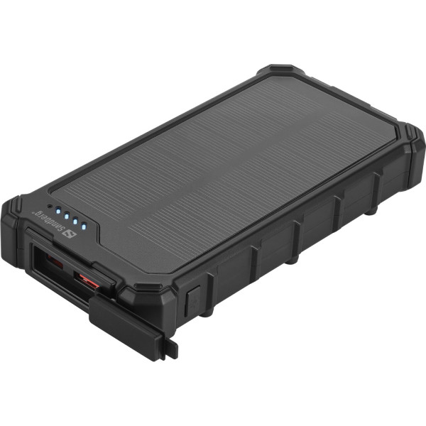 УМБ сонячна Sandberg 10000mAh 22,5W PD Solar Powerbank CampLED, USB-A,USB-C In/Out, PowerThru