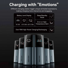 УМБ Vention 20000mAh 165W PD3.1, USB-A, USB-C In/Out, with Built-in USB-C cable, TFT Display, Silver