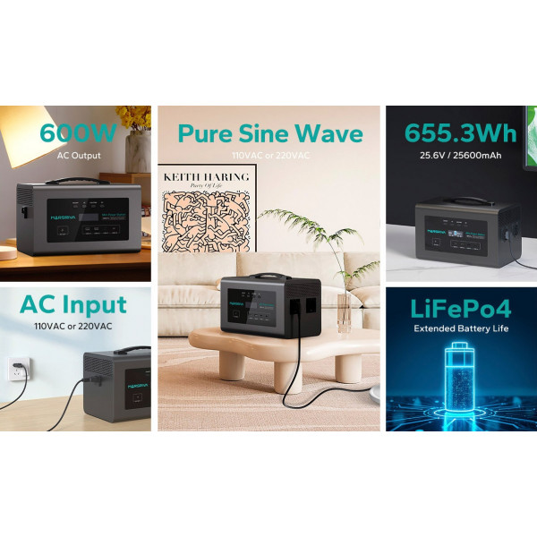 Зарядна станція Marsriva MP6 Pro 600Вт (627.2 Вт/г) LiFePO4