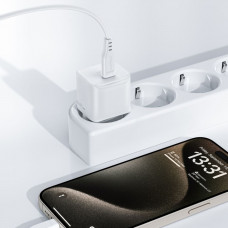Зарядний пристрій 1xUSB-C 30W Gan A77 mini + USB-C cable Fast Charger White Acefast