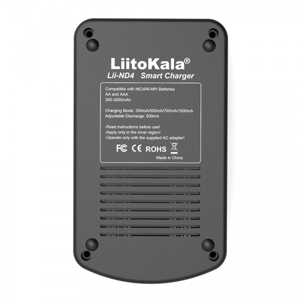 Зарядний пристрій LiitoKala Lii-ND4, 4x(NiMH/NiCd) + 1*9V(крона), discharge function, display