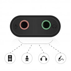 Звукова карта USB AUX jack, TRRS (Mic + Ear), ALC4042 15cm Ugreen Біла US205