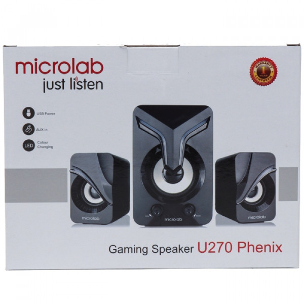 Акустична система 2.1 MICROLAB U-270 11W, USB, LED, чорний