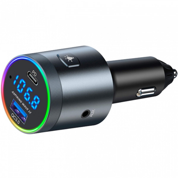 автомобільний FM-трансміттер Aspiring Wave 12 48W PD LED/Bluetooth/microSD/QC3.0,USB-C 30W