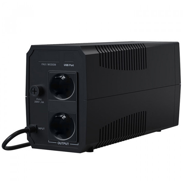ДБЖ Marsriva MR-UF800, 800ВА/480Вт, Line-Interactive, LED version, 2хSchuko, 1*12V/9Ah