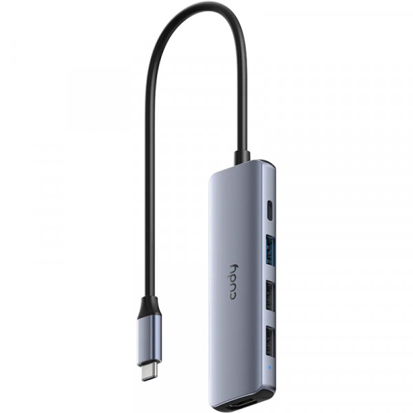 Док станція USB3.0 Type-C -> HDMI 4К30Hz,Type-C PD 100Вт,1хUSB-A 3.0 5 Гбіт/с,2хпередачі даних USB-