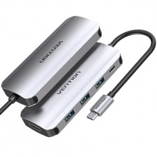Док-станція USB3.1 Type-C -> HDMI 4K30Hz/USB 3.0х3//PD 100W 5-in-1 Vention