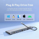 Док-станція USB3.1 Type-C -> HDMI 4K30Hz/VGA/USB3.0x3/RJ45/SD/TF/TRRS 3.5mm/PD 100W Vention 11in1