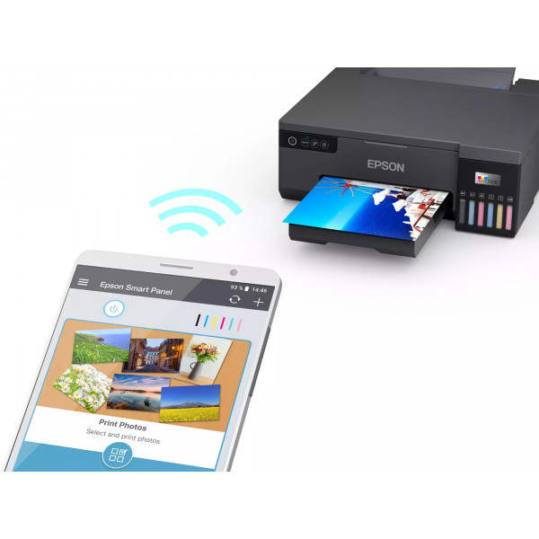 Друкарка А4 Ink Epson EcoTank L8050 (22 стор/хв, 5760х1440dpi, Wi-Fi, СБПЧ, чорний) Фабрика Друку