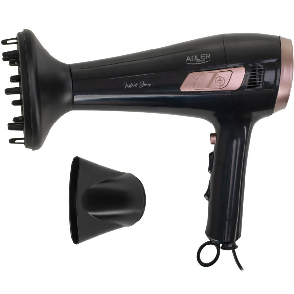Фен Adler AD 2283 black 2400Вт/ 2 швидкості/ хол.обдув/ темп.режимів-3/ ахист від перегріву