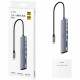 Хаб USB 3.0 Type-C -> 2xUSB-A, 2xUSB-C, 1xHDMI 4K@60Hz SD-card, TF-card, алюмінієвий корпус, CUDY