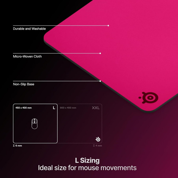 Ігрова поверхня SteelSeries QcK Heavy Large 450х400х6мм Magenta