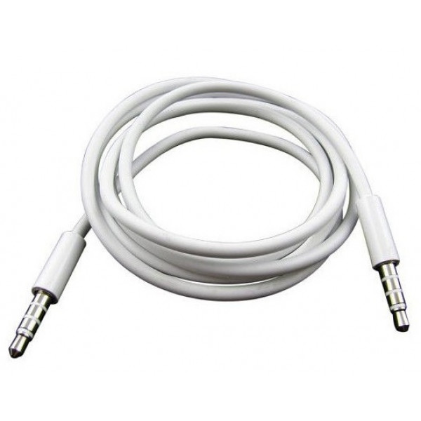 Кабель AUX Audio TRRS 3.5мм Male/Male 1м білий