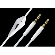 Кабель AUX Audio TRRS - TRS M/M 1.2 м з мікрофоном білий