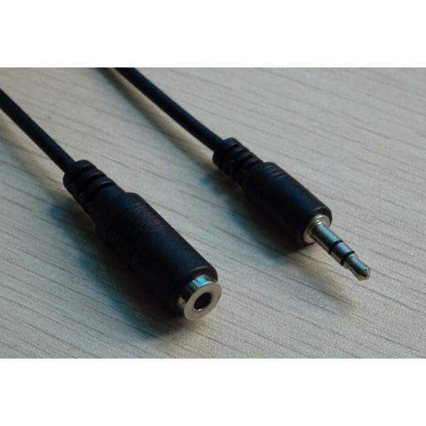Кабель AUX Audio TRS M/F 1.5м чорний OEM