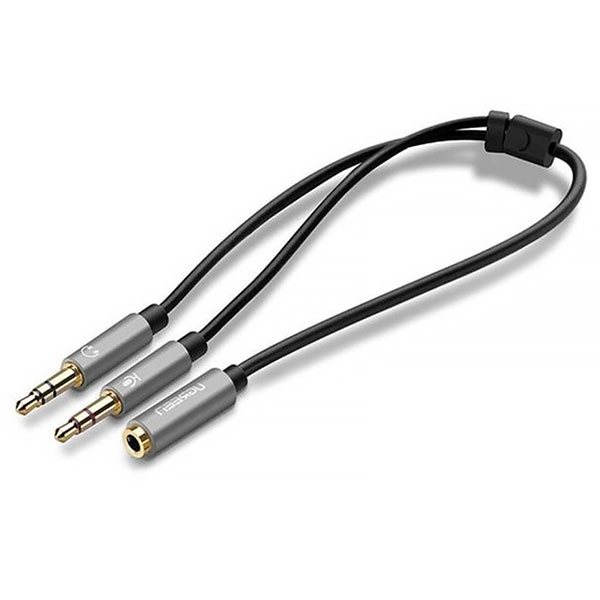 Кабель AUX Audio TRSx2 M/M 20см UGREEN Aluminum Case AV140 Чорний