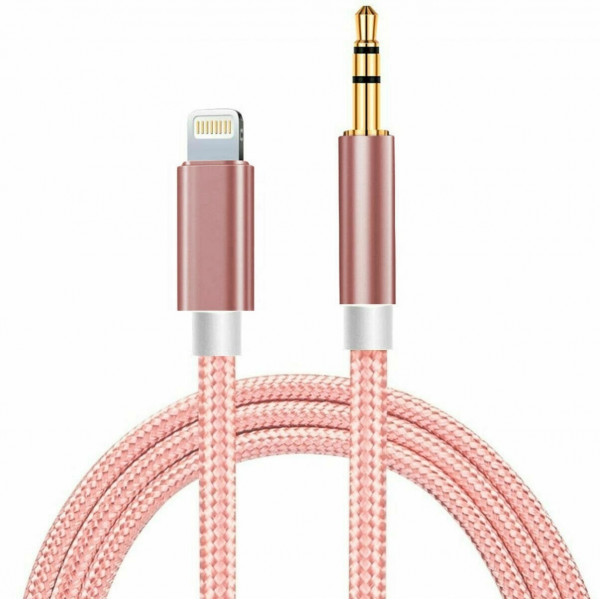 Кабель AUX Lightning - TRS Audio M/M 1м Pink