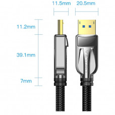 Кабель DisplayPort M - M 3.0м,V2.1, 16K 30 Гц, обплетення, чорний Vention