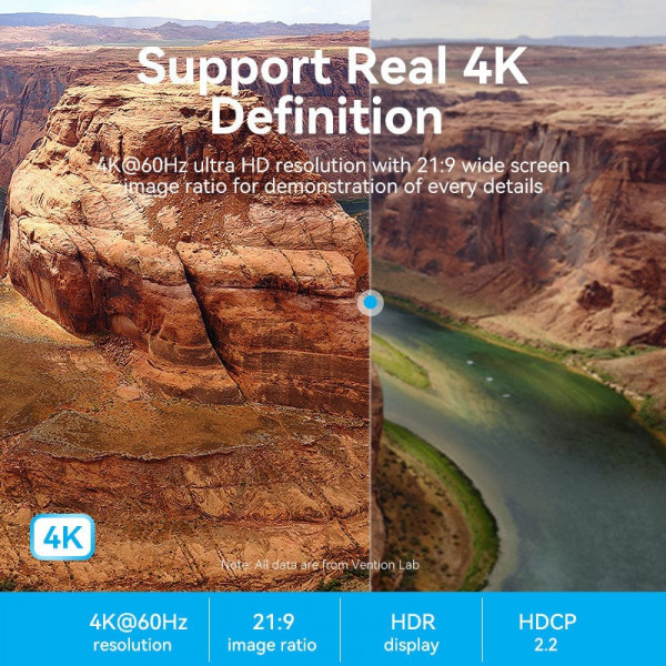 Кабель HDMI M - M, 10.0м, V2.0, 4K 60Гц, Aluminum Alloy Blue Vention