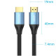 Кабель HDMI M - M, 10.0м, V2.0, 4K 60Гц, Aluminum Alloy Blue Vention