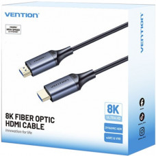Кабель HDMI M - M, 10.0м, V2.1, 8K 60Гц 48Gbps Aluminum Alloy, сірий Vention