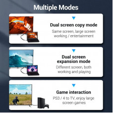 Кабель HDMI M - M, 3.0м, V2.0, 4K 60Гц, PVC Flat Design, Black, Vention