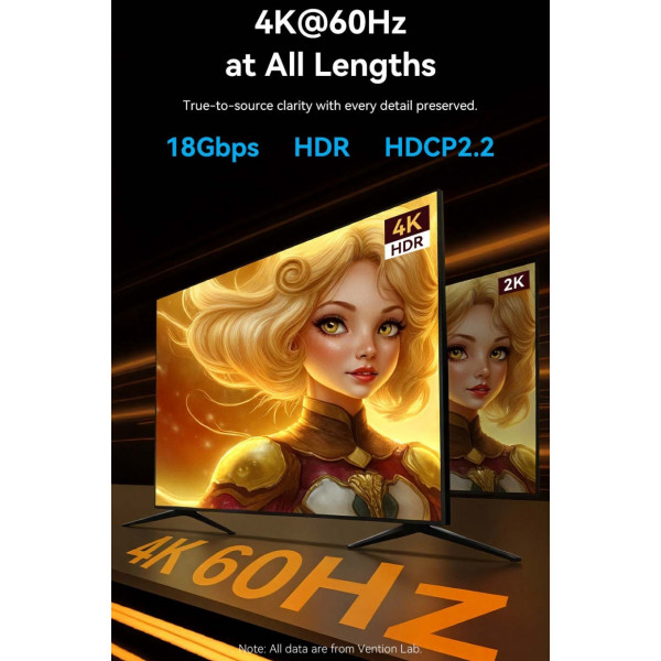 Кабель HDMI M - M, 70.0м, V2.0, Optical 4K 60Гц Black Zinc Alloy Vention