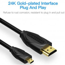 Кабель HDMI M - Micro M, 3.0 м, V2.0 4K 60Гц 18Gbps HDR Dolby, PVC Vention