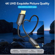 Кабель HDMI M - Mini M, 2.0 м, V2.0 4K 60Гц 18Gbps HDR Dolby Vention