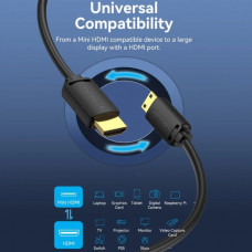 Кабель HDMI M - Mini M, 2.0 м, V2.0 4K 60Гц 18Gbps HDR Dolby Vention
