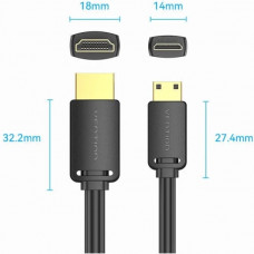 Кабель HDMI M - Mini M, 2.0 м, V2.0 4K 60Гц 18Gbps HDR Dolby Vention