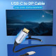 Кабель USB 3.1 Type-C M - DisplayPort M, 1.0м v.1.4 4K60Hz Aluminum Alloy чорний Vention