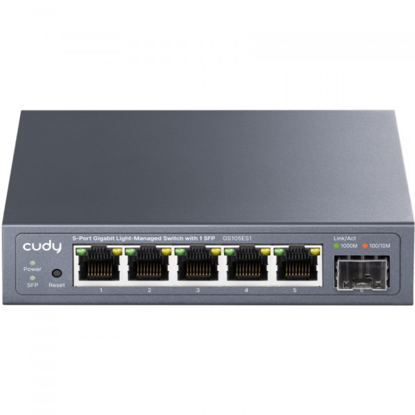 Комутатор Cudy GS105ES1, 5-Port Gigabit Easy-Managed Switch with 1 SFP
