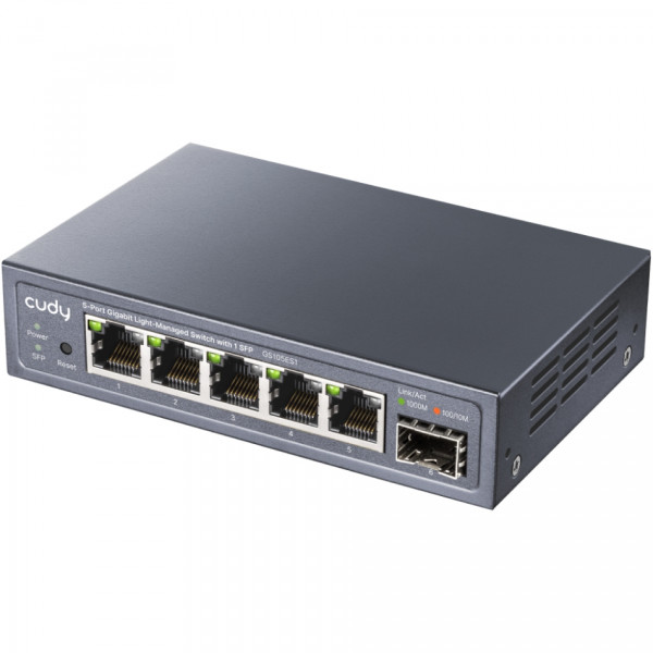 Комутатор Cudy GS105ES1, 5-Port Gigabit Easy-Managed Switch with 1 SFP