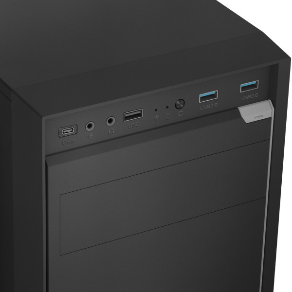 Корпус LogicConcept J23 PRO USB 3.0x2+2.0x1+TYPE-Cx1 BLACK без БЖ ATX