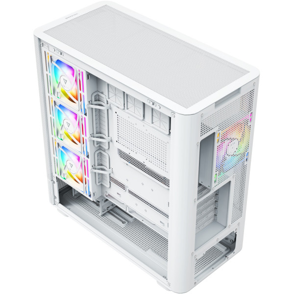 Корпус Modecom VOLCANO AQ500 ARGB MIDI FRONT LCD 6,2”, 4x120mm fans WHITE без БЖ ATX