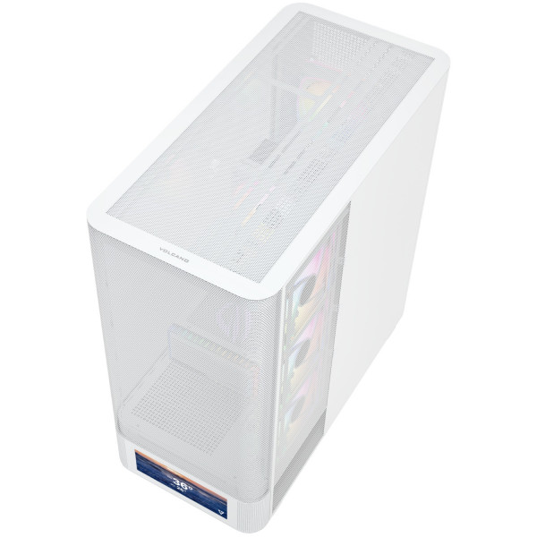 Корпус Modecom VOLCANO AQ500 ARGB MIDI FRONT LCD 6,2”, 4x120mm fans WHITE без БЖ ATX