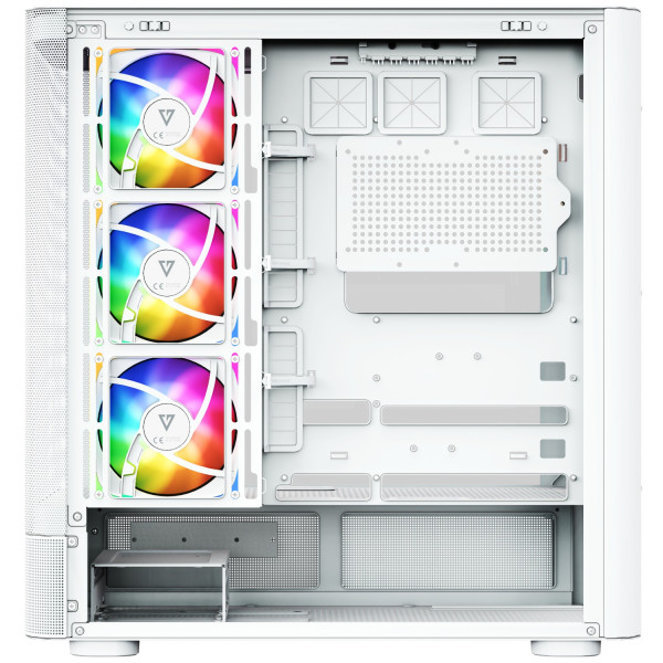 Корпус Modecom VOLCANO AQ500 ARGB MIDI FRONT LCD 6,2”, 4x120mm fans WHITE без БЖ ATX