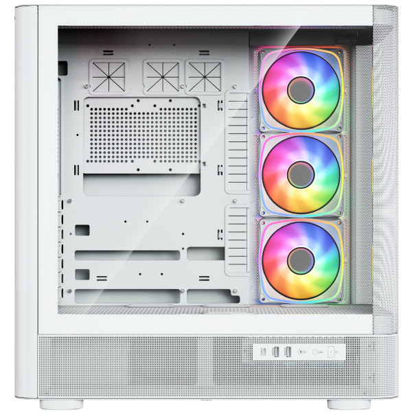 Корпус Modecom VOLCANO AQ500 ARGB MIDI FRONT LCD 6,2”, 4x120mm fans WHITE без БЖ ATX