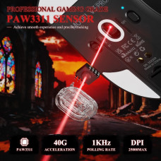 Мишка Attack Shark V3Pro Ultra-Light, Wireless/Bluetooth, 25000dpi. (PAW3311), 6кн., Black