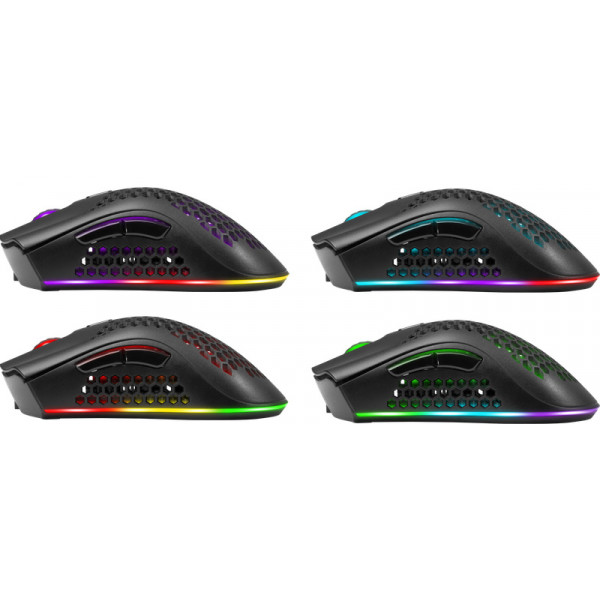 Мишка Defender Warlock GM-709L RGB ігрова, бездротова 2400dpi., 7кн., чорна