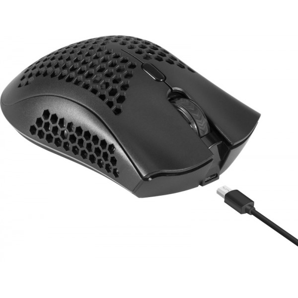 Мишка Defender Warlock GM-709L RGB ігрова, бездротова 2400dpi., 7кн., чорна