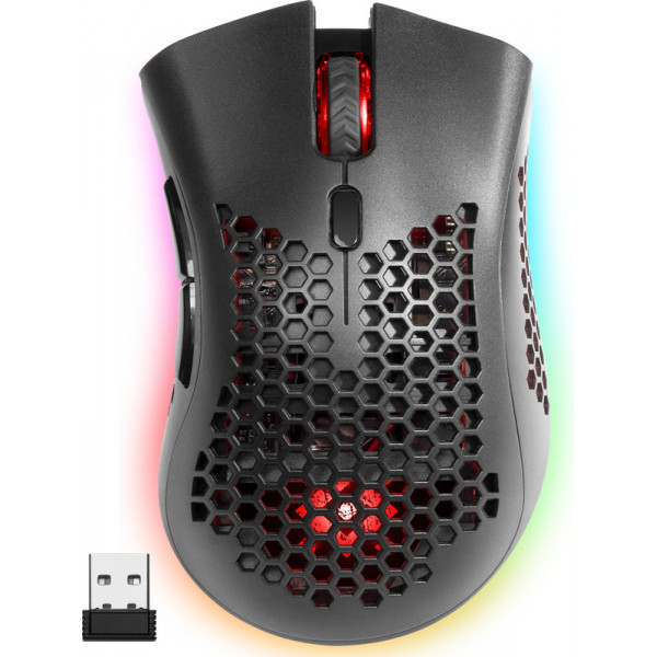 Мишка Defender Warlock GM-709L RGB ігрова, бездротова 2400dpi., 7кн., чорна