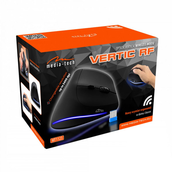 Мишка Media-Tech VERTIC, бездротова, 5кн., 2400dpi, чорна