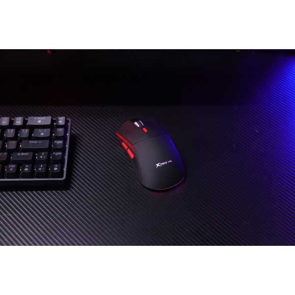 Мишка XTRIKE ME GW-613, ігрова бездротова Bluetooth+2.4G+Type-C, 10000dpi., 6кн., RGB, чорна